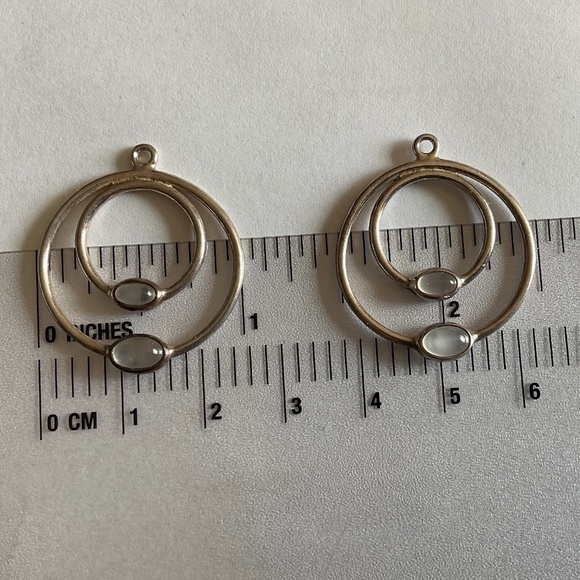 Pandora moonstone cabochon Double Hoop Earring Charms - Picture 7 of 9